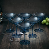 Cobalt Blue Colored Champagne Coupe Glasses 12oz Set of 6