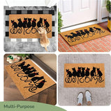 Beige/Black Coir Doormat with Welcome Cats Print - 17x30"