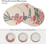 Orange Braided Printed Cotton Placemat Set of 6