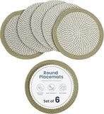 Handmade Melange Rope Braided Placemats, 6 pcs Green (8 Units)