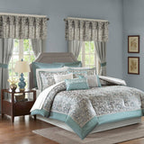 24-Piece Traditional Paisley Room-in-A-Bag Set, Blue/Teal