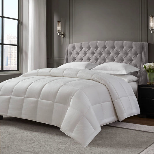 Premium Cotton Comforter with Fluffy Polyester Fill, White