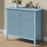 Fluted 3 Drawer Dresser with Painted Surface