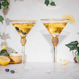 Diamond Collection 2 Piece Stemmed Martini Set