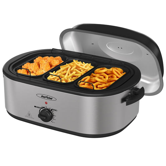 Electric Roaster Oven, 18 Qt Stainless Steel Turkey Roaster