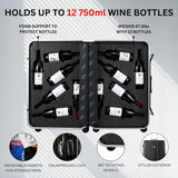 Wine Bottle Suitcase Aluminum | Holds 12 Standard 750 ML Bottles (26 IN)
