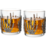The Wine Savant Skeleton Hand Wine Glass Set of 2