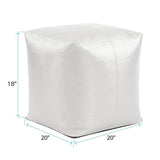 Square Pouf Luxe Mercury