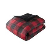 Wholesale Faux Fur Down Alternative Comforter Set, Red Buffalo Check