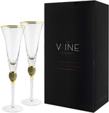 The Wine Savant Diamond Champagne Flutes Set of 2