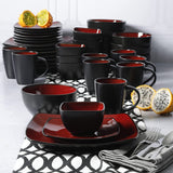 Gibson Elite Soho Lounge Square 40-Piece Reactive Stoneware Dinnerware Set