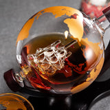 Gold Etched Whiskey Decanter Set Globe, Bourbon (27 Oz) (Gold)
