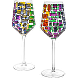 Renaissance Stained Glass Windows, (Stemmed Wine Glasses)