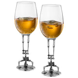 Handstand Skeleton Goblet Collectible Wine Glasses | Set of 2