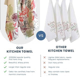 Printed Cotton Kitchen Towel Set - Yellow & Mint, 18x28 inches