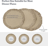 Beige Braided Cotton Placemats with Fringes – Set of 4