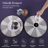 Grey Pinwheel Braided Cotton Placemat Set of 6