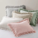 Diamond Quilted Ruffle Edge Comforter Set, Ivory