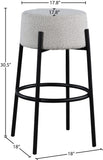 Avalon Contemporary Bar Stool with Matte Black Iron Frame - Stylish Addition for Modern Homes