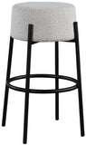 Avalon Contemporary Bar Stool with Matte Black Iron Frame - Stylish Addition for Modern Homes
