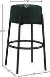 Avalon Contemporary Bar Stool with Matte Black Iron Frame - Stylish Addition for Modern Homes