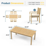 Wholesale 6-Person Acacia Wood Outdoor Dining Set With Umbrella Hole