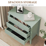 Fluted 3 Drawer Dresser with Painted Surface