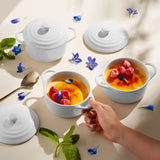 Kook Mini Ceramic Casserole Dishes with Lids, 4-Pack
