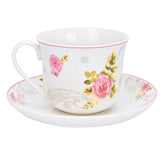 English Garden Rose Porcelain Tea Cup & Saucer 400ml