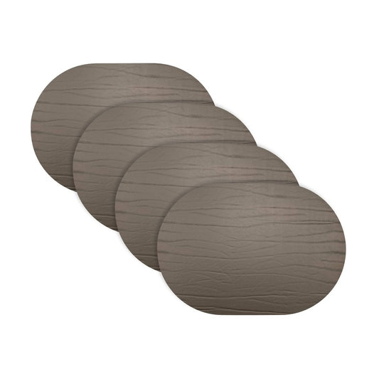 Strata Leather Espresso Placemat - Oval 13.3x16.5"- Set of 4
