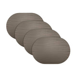 Strata Leather Espresso Placemat - Oval 13.3x16.5"- Set of 4