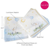 Elephant Baby Shower 62 Piece Party Tableware Set - Blue & Yellow (16 Guests)