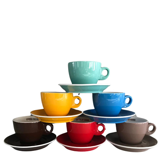 Cafes Richard Double Espresso Cups & Saucers Set of 6