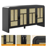 Rattan Sideboard Buffet Cabinet with Storage, 59''