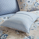 Vintage-Floral Inspired Comforter Set, Beige/Blue