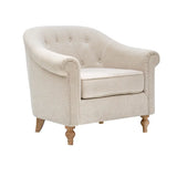 Wholesale Low Back Tufted Accent Arm Chair, Cream