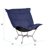 Scroll Puff Chair Bella Royal Titanium Frame
