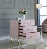 Anastasia Acrylic Contemporary Side Table - Stylish Three-Drawer Organizer for Modern Bedrooms