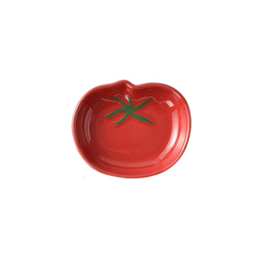 Tomato Shaped Ceramic Sauce Dish Colorful Plate