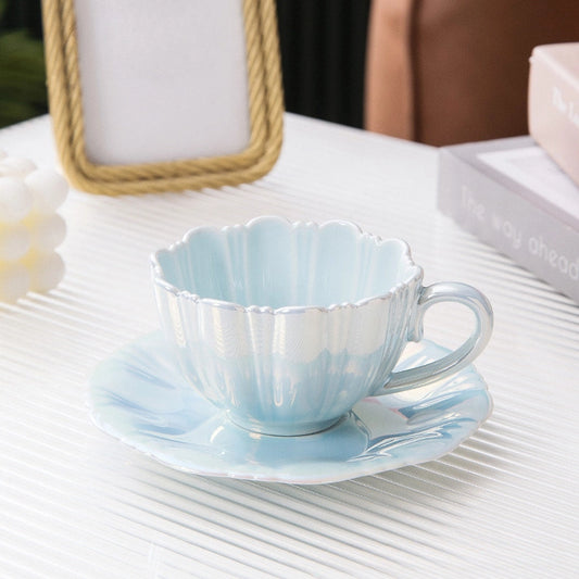Mivora Flower Coffee Cup & Saucer Set, 240ml
