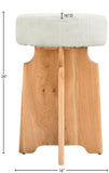 Jasper Counter Stool in Cream Boucle - Stylish Mid Century Design with Solid White Oak Frame