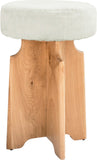 Jasper Counter Stool in Cream Boucle - Stylish Mid Century Design with Solid White Oak Frame
