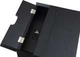 Teddy Contemporary Nightstand with USB Ports, Stylish Wood Grain Finish & Modern Stainless Steel Accents