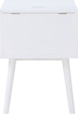Teddy Contemporary Nightstand with USB Ports, Stylish Wood Grain Finish & Modern Stainless Steel Accents