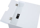 Teddy Contemporary Nightstand with USB Ports, Stylish Wood Grain Finish & Modern Stainless Steel Accents
