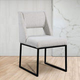 Jayce Modern Dining Chair Set of 2 - Plush Upholstered with Stylish Matte Black Iron Base for Comfort