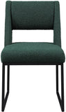 Jayce Modern Dining Chair Set of 2 - Plush Upholstered with Stylish Matte Black Iron Base for Comfort