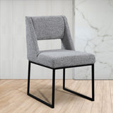 Jayce Modern Dining Chair Set of 2 - Plush Upholstered with Stylish Matte Black Iron Base for Comfort
