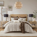 Nuetual Ivory Modern Polyester Chenille Comforter Set
