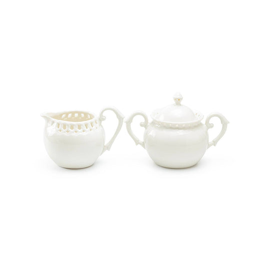 Grace Teaware White Heirloom Sugar & Creamer Set